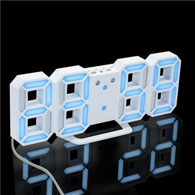 3D LED Digital Clock Blue HomeStock homestocks.myshopify.com