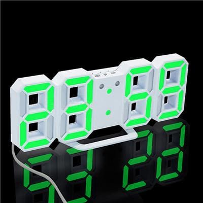 3D LED Digital Clock Green HomeStock homestocks.myshopify.com