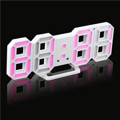 3D LED Digital Clock Pink HomeStock homestocks.myshopify.com