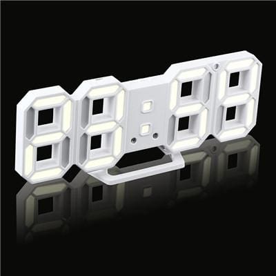 3D LED Digital Clock Yellowish White HomeStock homestocks.myshopify.com