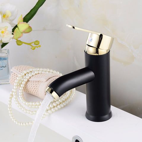 Stainless Steel Polished Faucet Gold and Black HomeStock homestocks.myshopify.com