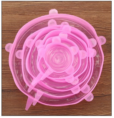 Silicone Stretch Lids - Set of 6 Pink HomeStock homestocks.myshopify.com
