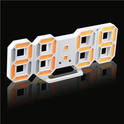 3D LED Digital Clock Orange HomeStock homestocks.myshopify.com