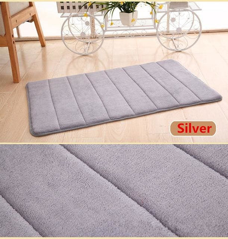 Bathroom Memory Foam Carpet silver HomeStock homestocks.myshopify.com