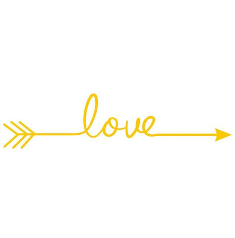 Love Arrow Wall Sticker Yellow HomeStock homestocks.myshopify.com