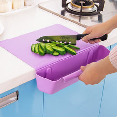 Counter Edge Cutting Board With Scrap Bin
