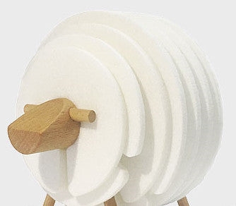 Sheep Coasters White HomeStock homestocks.myshopify.com