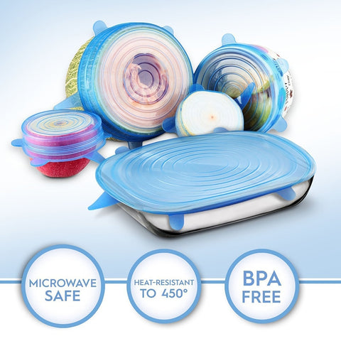 Silicone Stretch Lids - Set of 6  HomeStock homestocks.myshopify.com