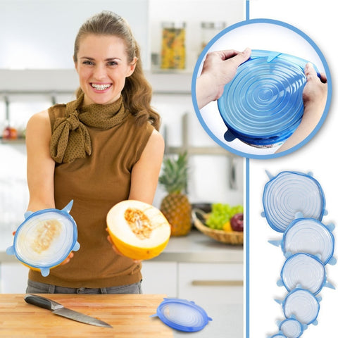 Silicone Stretch Lids - Set of 6  HomeStock homestocks.myshopify.com